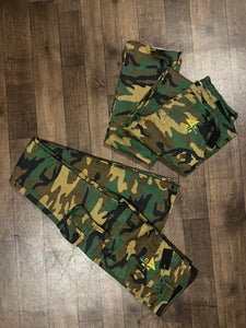 Camo Flare Cargo Pants